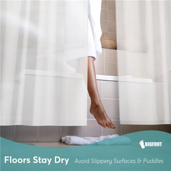 BigFoot Shower Curtain Liner 72x72 Clear PEVA Waterproof Bathroom Curtain - Picture 5 of 8